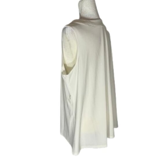 Franne Golde Women's White V-Neck Sleeveless Blouse Size XL - Picture 5 of 9